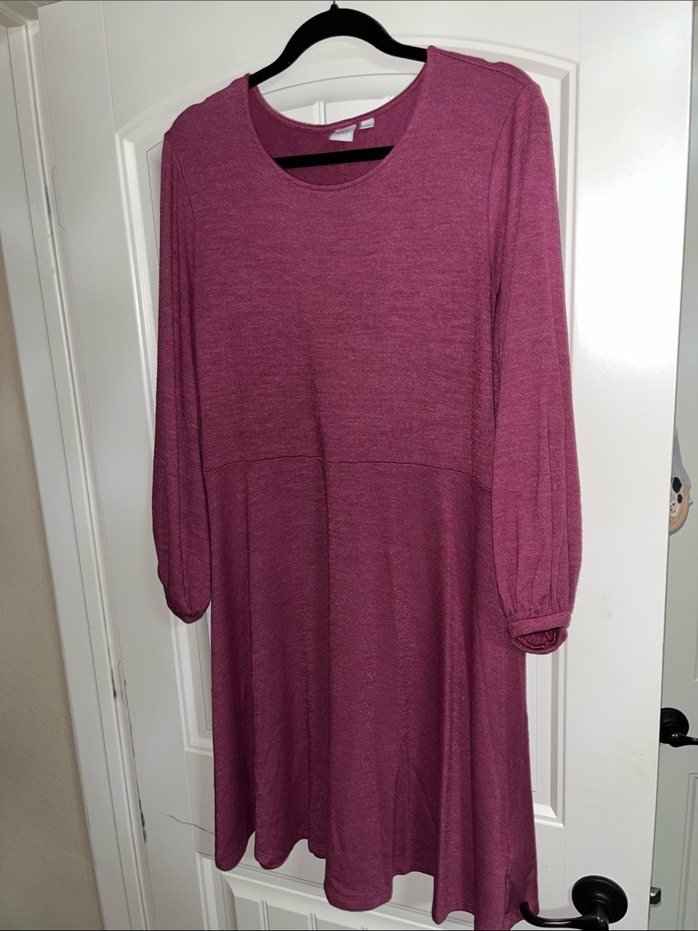 GAP Mauve-Pink Long Sleeve Scoop Neck Dress